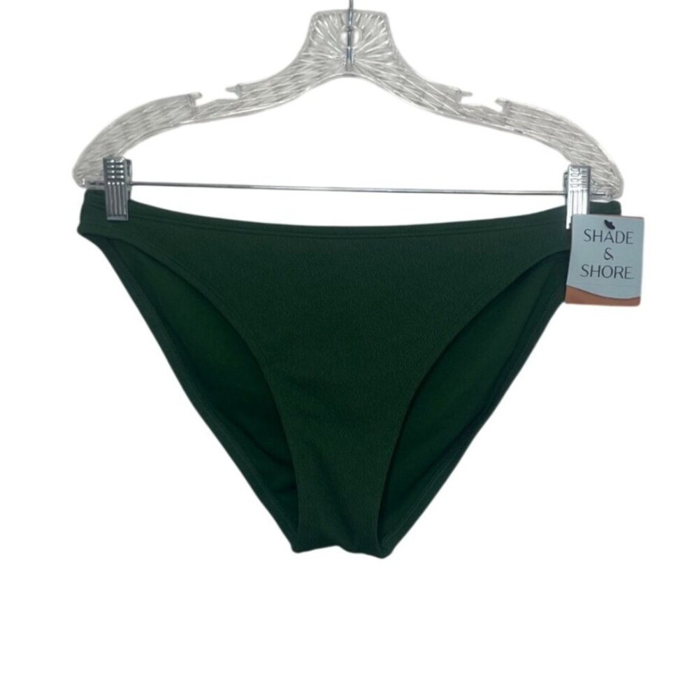 Shade & Shore Bikini Bottom Low Rise High Leg Large Green New Swimwear
